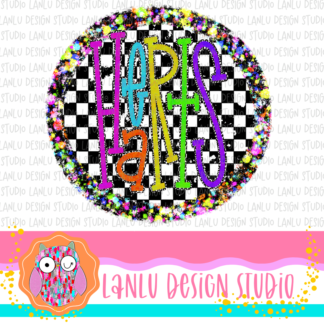 Preppy Brights Checkered Mascot PNG | Hearts