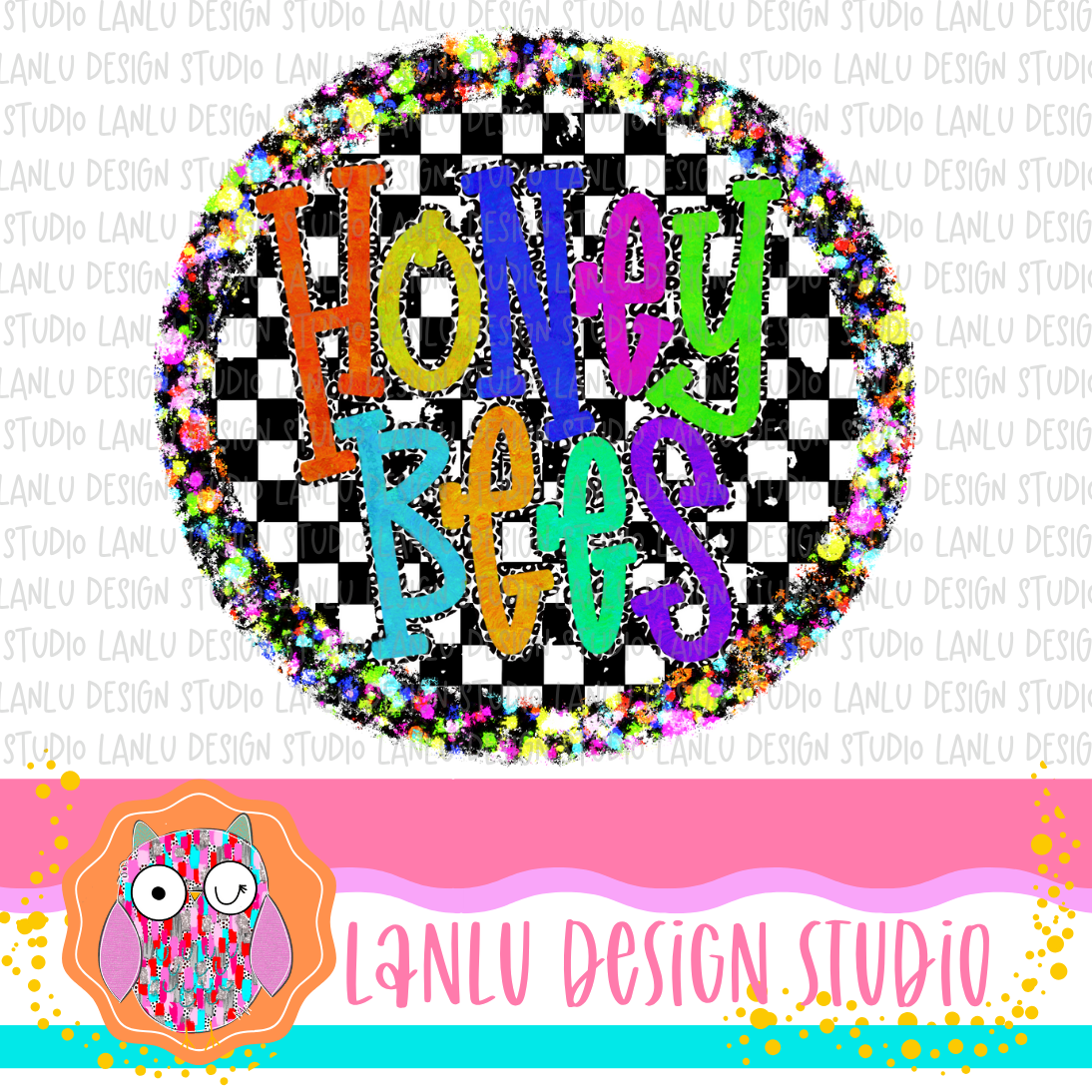 Preppy Brights Checkered Mascot PNG | Honeybees