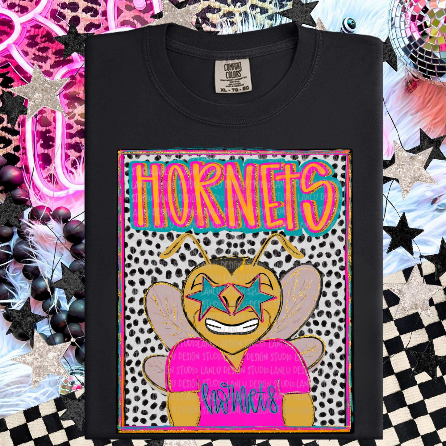 HORNETS  PREPPY MASCOT PORTRAIT TEE | TEAM SPIRIT| GAME DAY