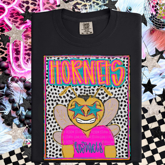 HORNETS  PREPPY MASCOT PORTRAIT TEE | TEAM SPIRIT| GAME DAY