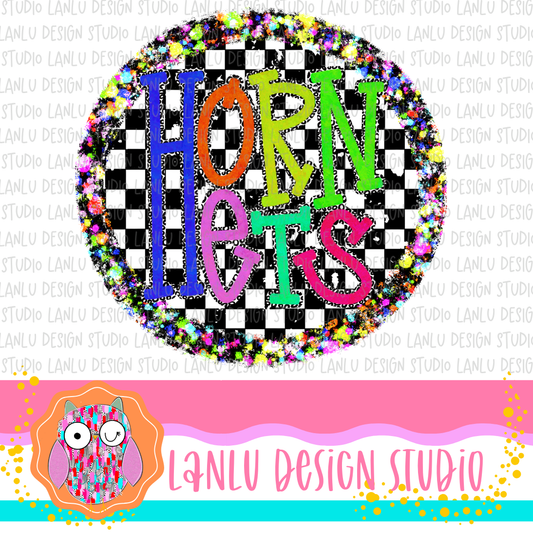 Preppy Brights Checkered Mascot PNG | Hornets I