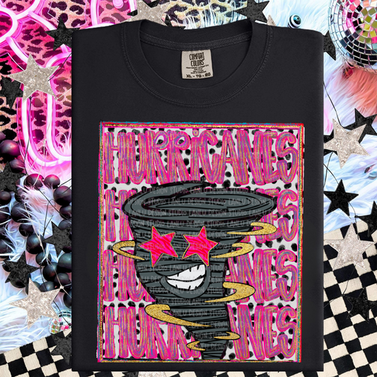 HURRICANES  PURPLE PREPPY MASCOT PORTRAIT TEE | TEAM SPIRIT| GAME DAY