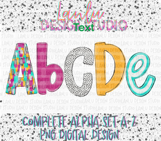 Fall Paint Stroke Alpha Set | Alphabet Clipart | Instant Download | Cute Alpha Pack Png |