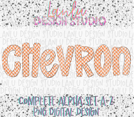 Halloween Fall Orange Chevron Alpha | Alphabet Clipart | Instant Download | Cute Alpha Pack Png |