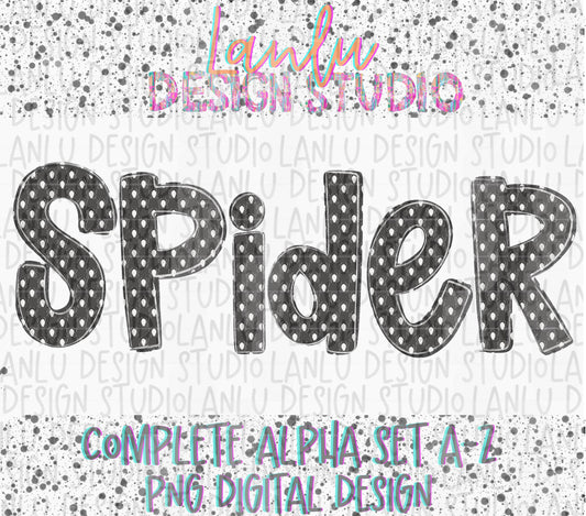 Halloween Fall Spider Alpha | Alphabet Clipart | Instant Download | Cute Alpha Pack Png |