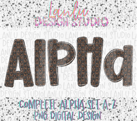 Halloween Fall Jacko lantern Alpha | Alphabet Clipart | Instant Download | Cute Alpha Pack Png |