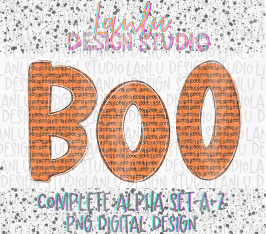Halloween Fall Boo Alpha | Alphabet Clipart | Instant Download | Cute Alpha Pack Png |