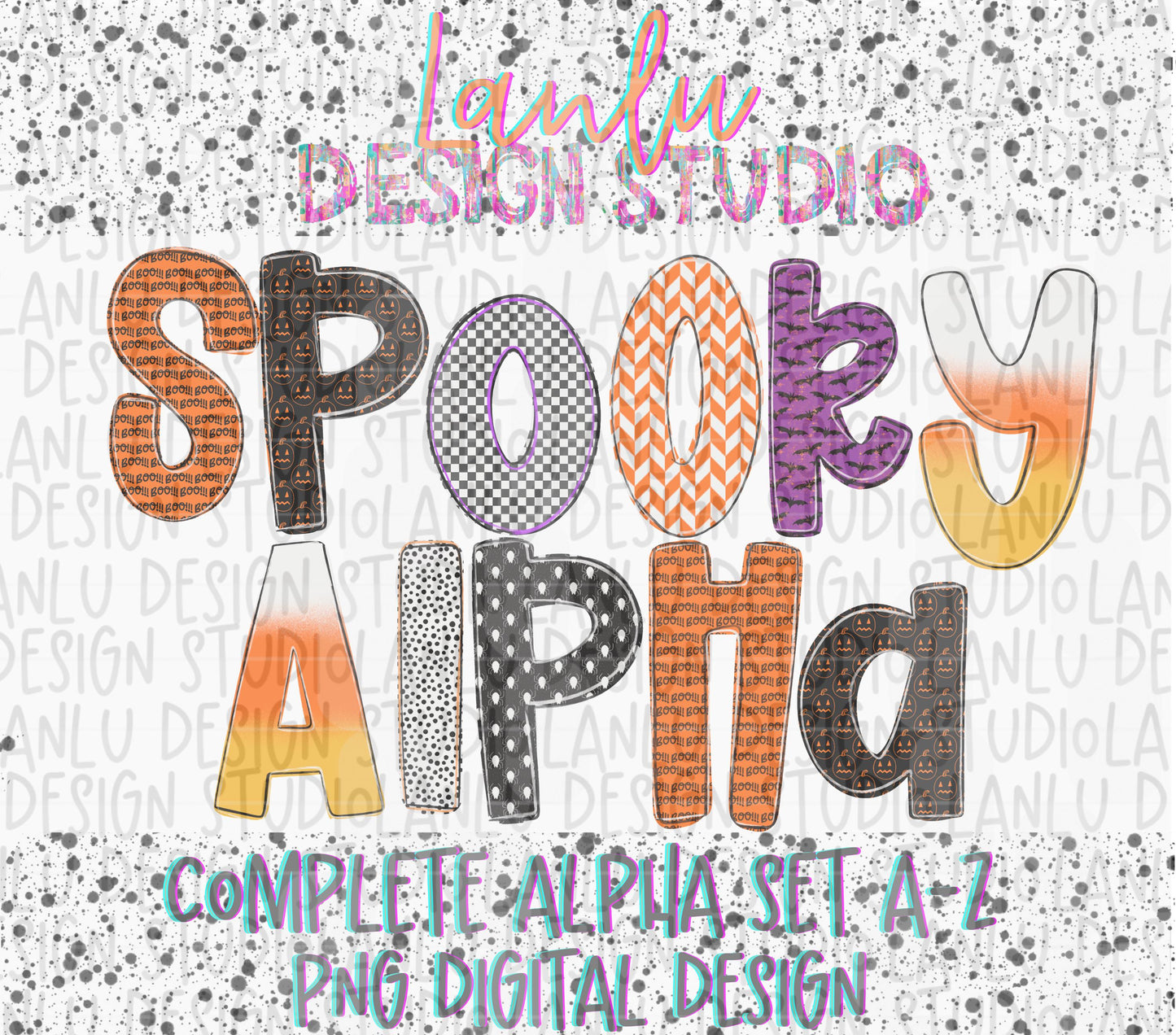 Halloween Spooky Alpha | Alphabet Clipart | Instant Download  | Cute Halloween Alpha Pack Png |