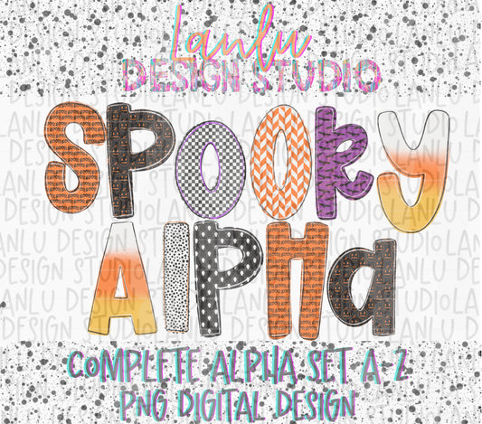 Halloween Spooky Alpha | Alphabet Clipart | Instant Download  | Cute Halloween Alpha Pack Png |