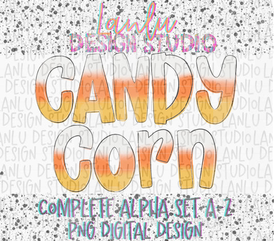 Halloween Fall Candy Corn Alpha | Alphabet Clipart | Instant Download | Cute Alpha Pack Png |