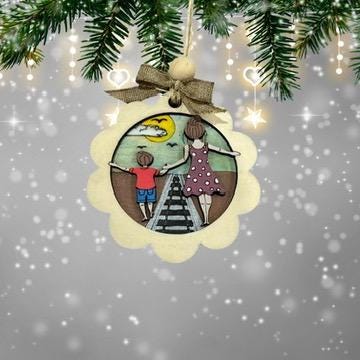 Mom & Son Layered Christmas Ornament| Christmas Ornaments | Handmade Christmas Gifts | Custom