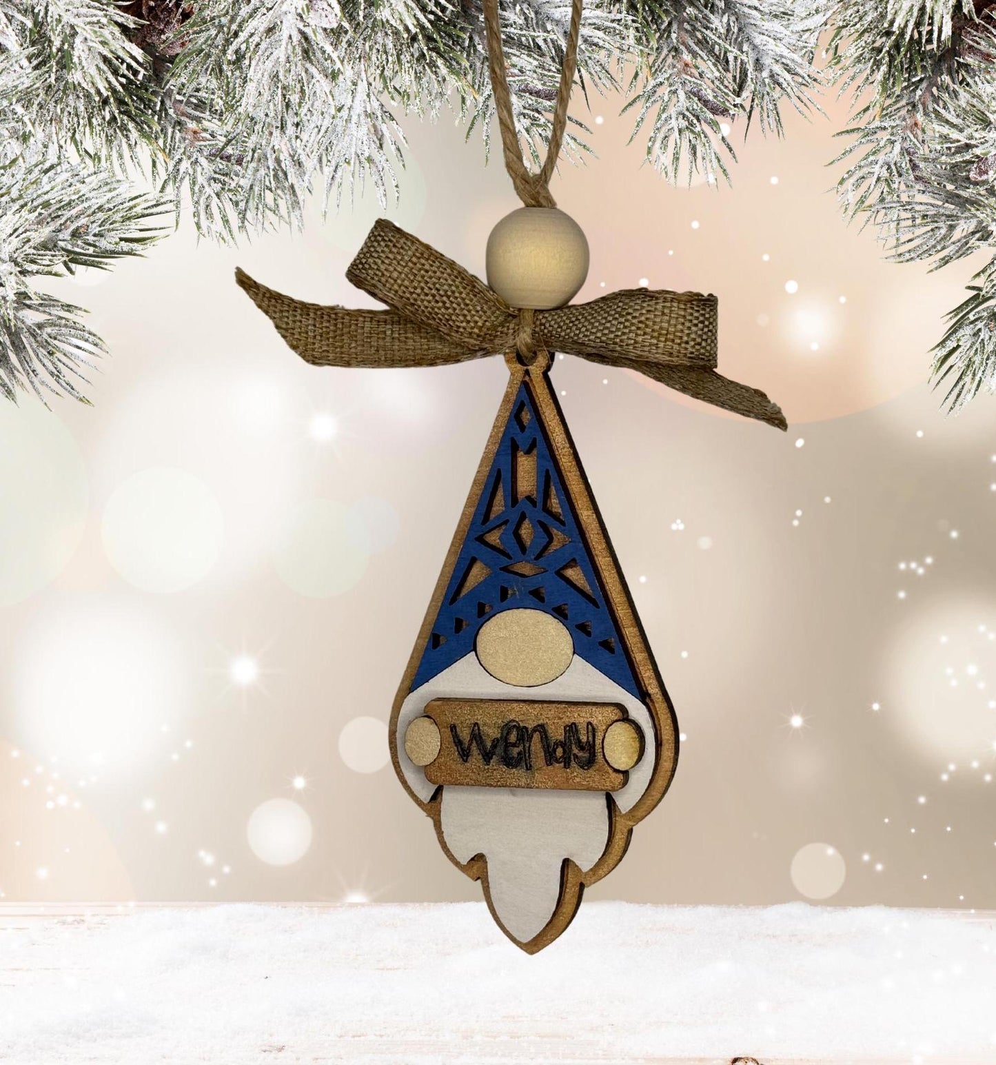 Boho Christmas Gnome Ornament Stocking Hanger | Family Gift | Christmas Ornaments | Handmade Christmas Gifts | Custom