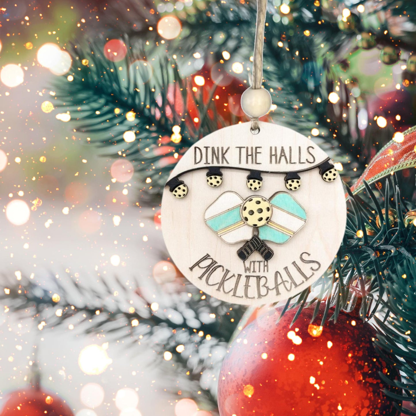 Pickleball Christmas Ornament| Christmas Ornaments | Handmade Christmas Gifts | Custom