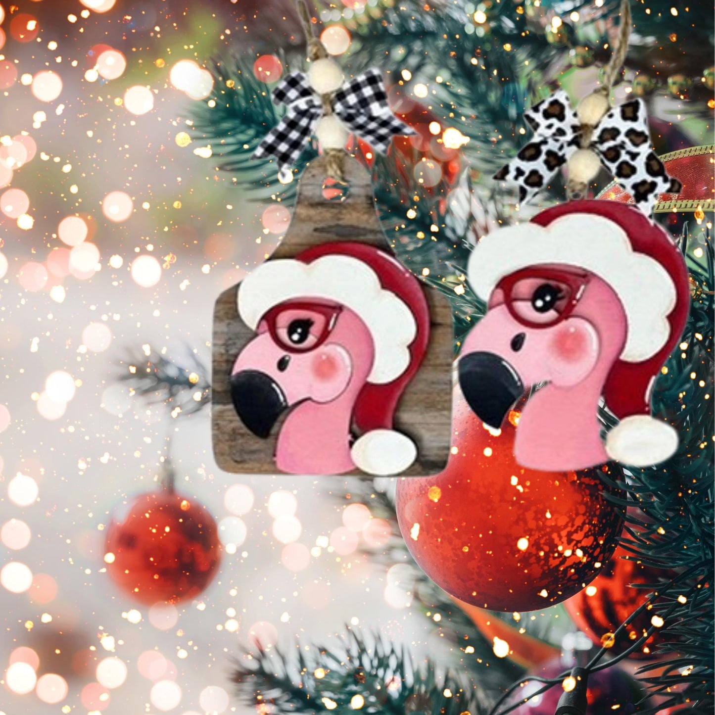Flamingo Christmas Ornament| Christmas Ornaments | Handmade Christmas Gifts | Custom