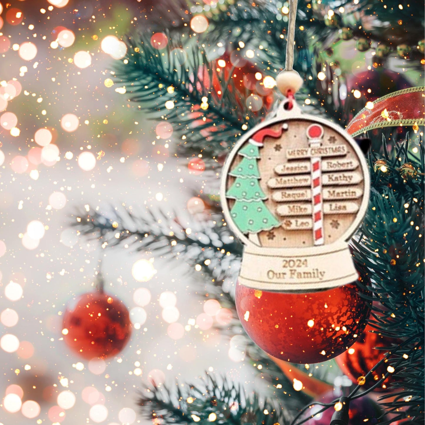 Personalized Family Snow Globe Christmas Ornament| Christmas Ornaments | Handmade Christmas Gifts | Custom