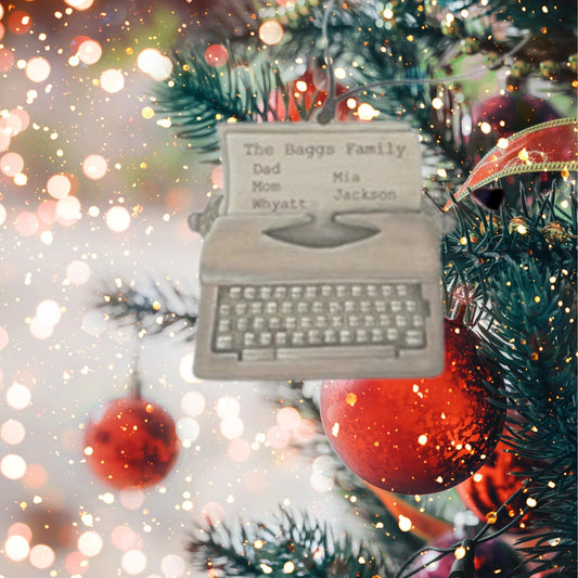 Typewriter Family Christmas Ornament| Christmas Ornaments | Handmade Christmas Gifts | Custom