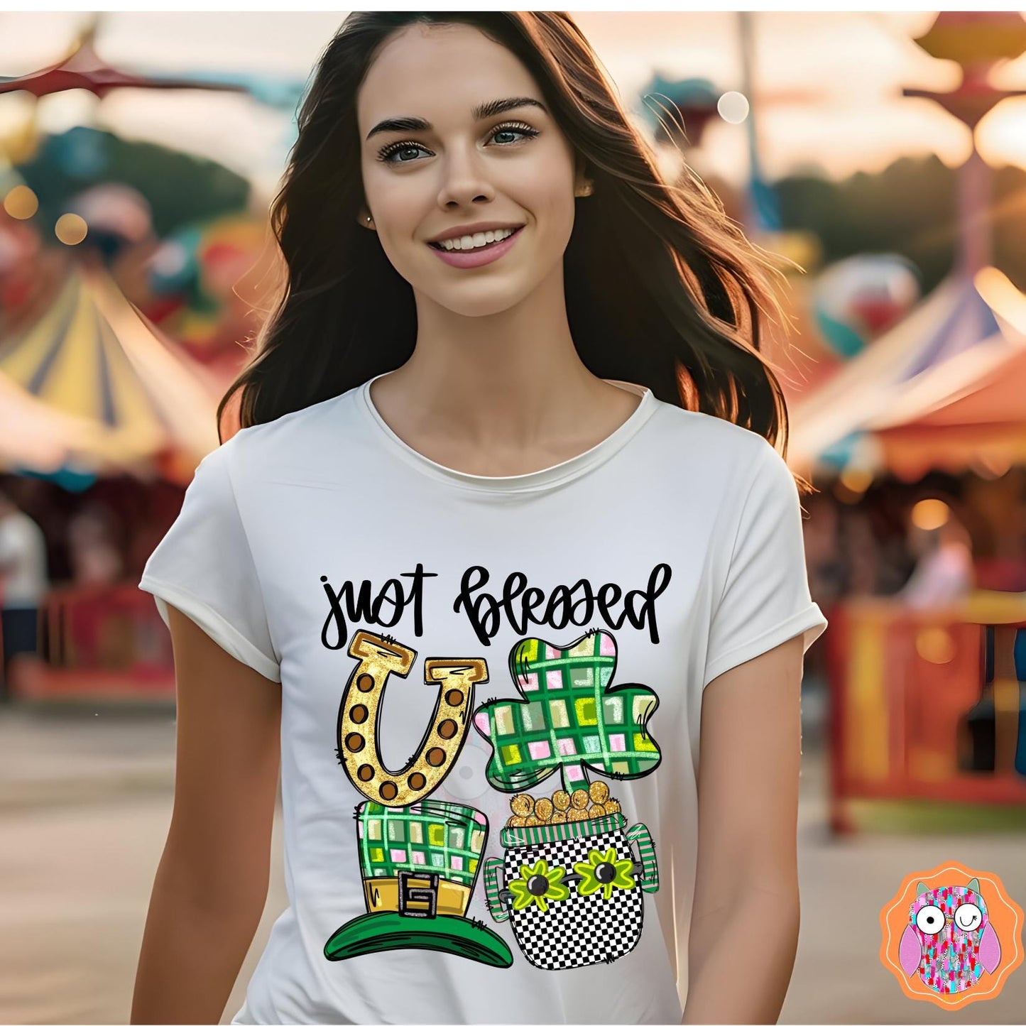 Just Blessed St. Patrick's Day DTF | St. Patrick's Day T-shirt |Tote & Travel Bag |Tea Towel Pillow | St. Patrick's Day Gift|