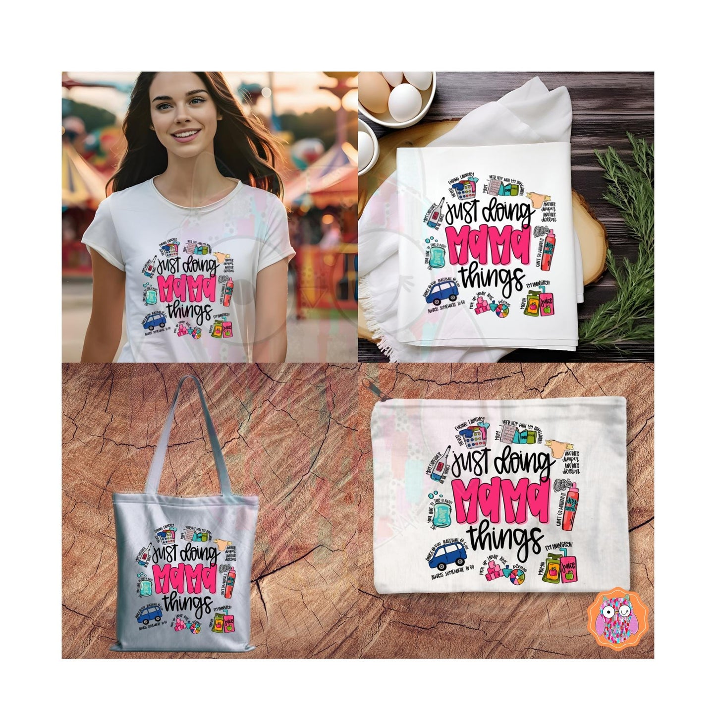 Just doing Mama Things DTF Shirt | Mama T-shirt |Tote & Travel Bag |Tea Towel | Pillow | Mama Mothers Day Gift|