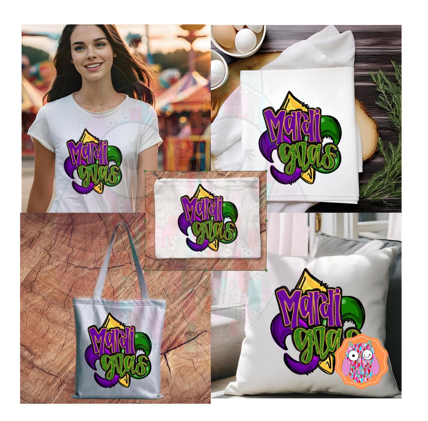 Mardi Gras T-shirt | Mardi Grad Tote| Mardi Gras Tea Towel| Travel Bag| Louisiana Festival Gift| Mardi Gras