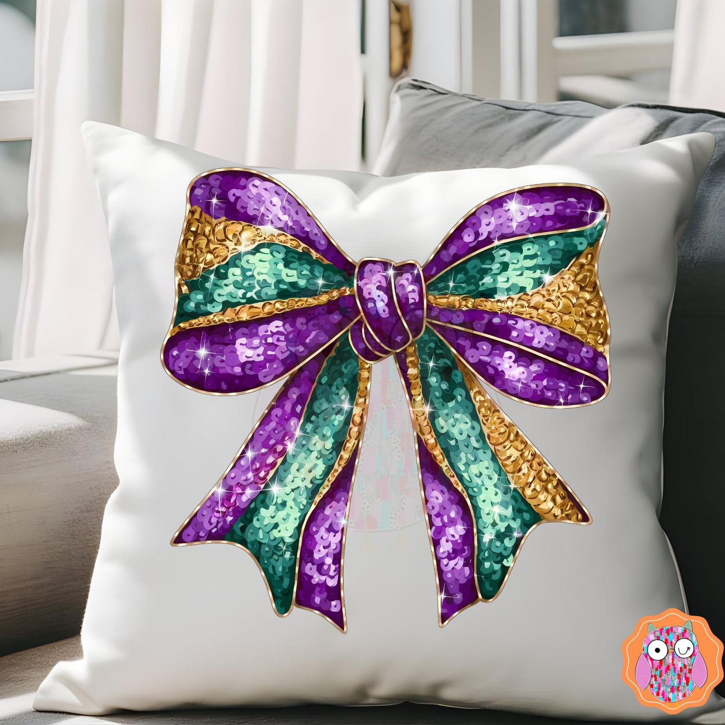 Mardi Gras Bow T-shirt | Mardi Grad Tote| Mardi Gras Tea Towel| Travel Bag| Louisiana Festival Gift| Mardi Gras