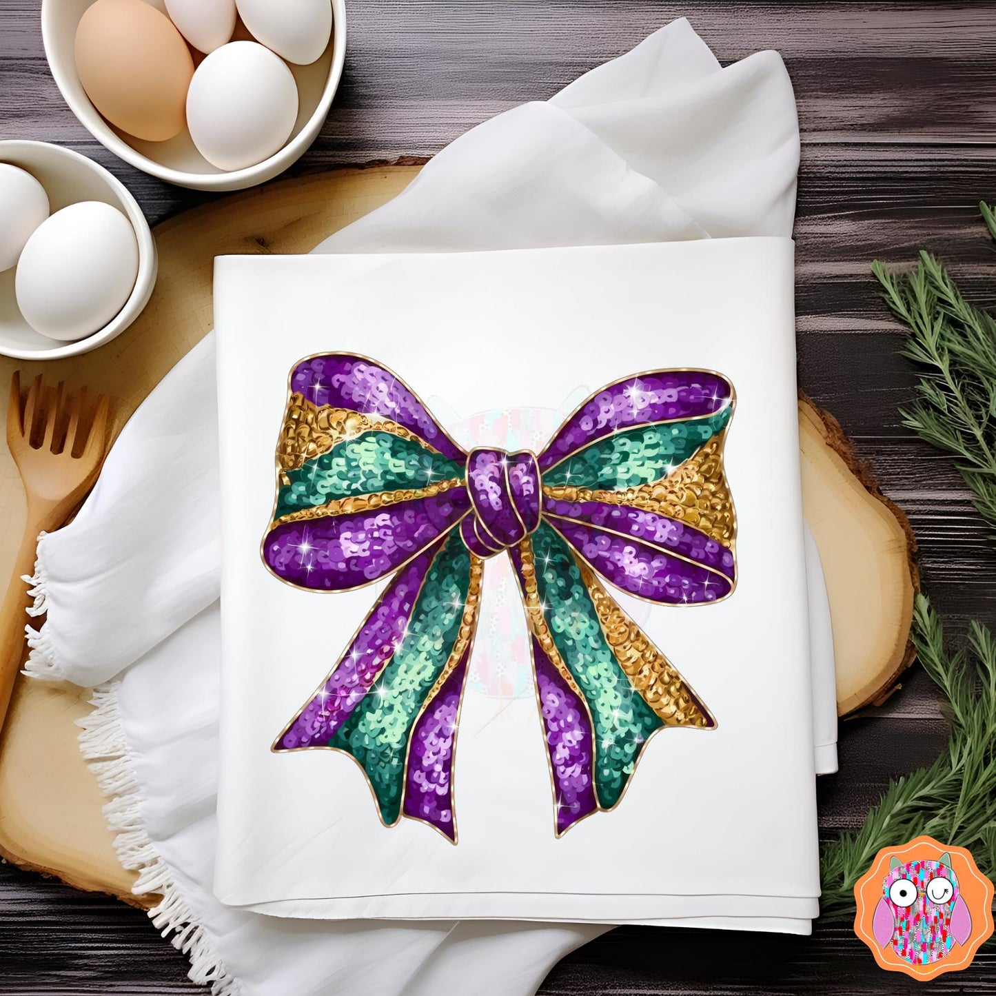 Mardi Gras Bow T-shirt | Mardi Grad Tote| Mardi Gras Tea Towel| Travel Bag| Louisiana Festival Gift| Mardi Gras