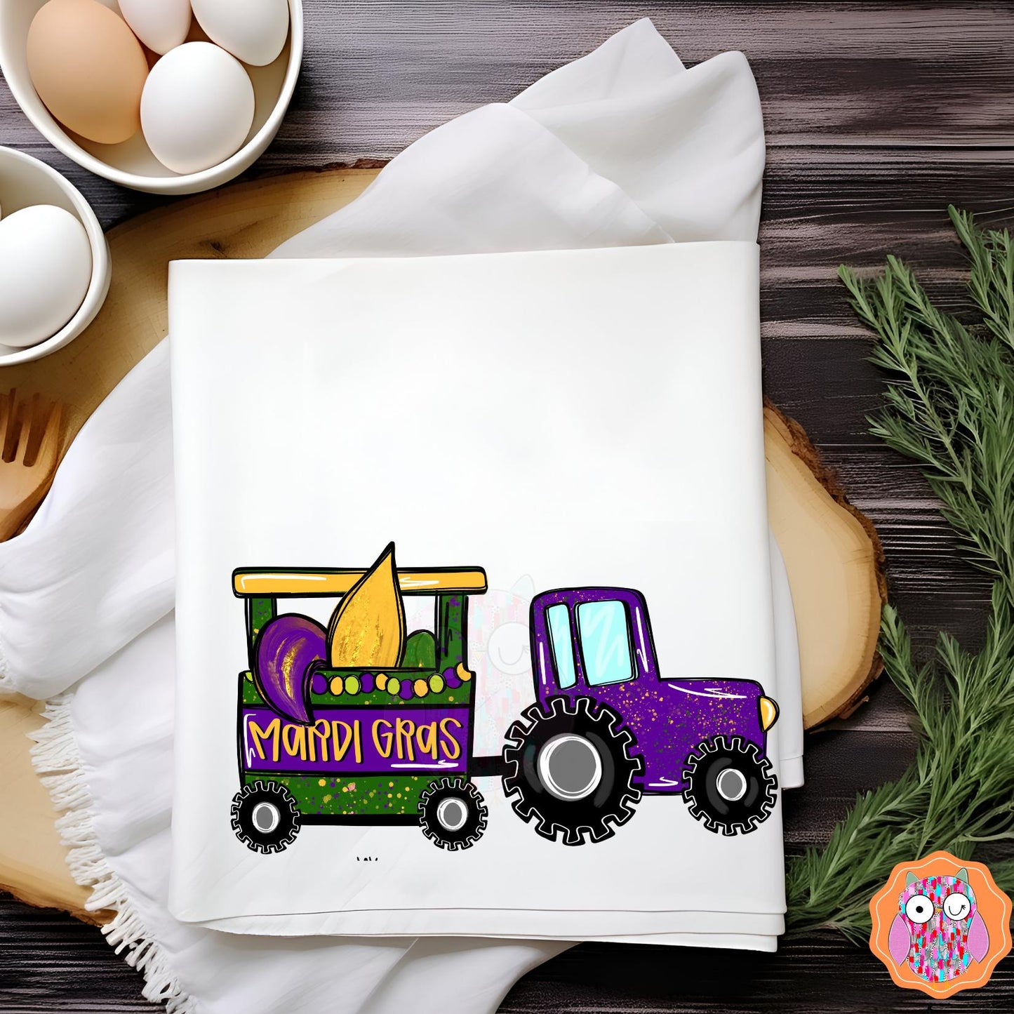 Mardi Gras Tractor and Float T-shirt | Mardi Grad Tote| Mardi Gras Tea Towel| Travel Bag| Louisiana Festival Gift| Mardi Gras