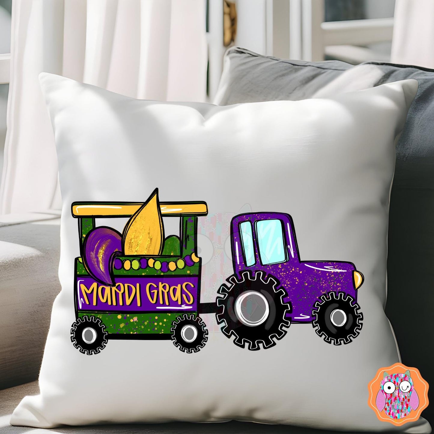 Mardi Gras Tractor and Float T-shirt | Mardi Grad Tote| Mardi Gras Tea Towel| Travel Bag| Louisiana Festival Gift| Mardi Gras
