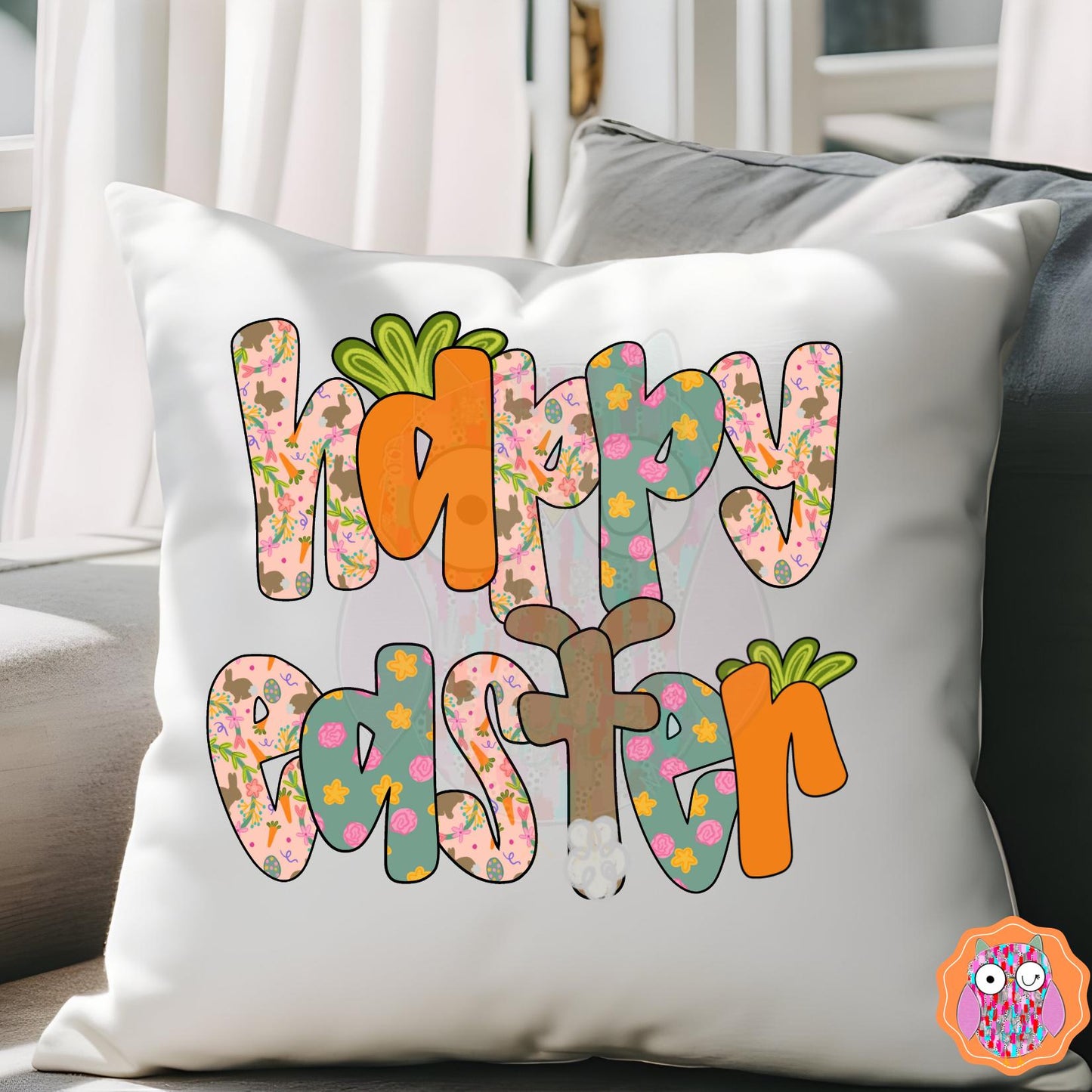 Happy Easter Carrot Easter Kids and Adult Shirt | Happy Easter Tee |Tote & Travel Bag| Tea Towel| Pillow| Easter Gift|