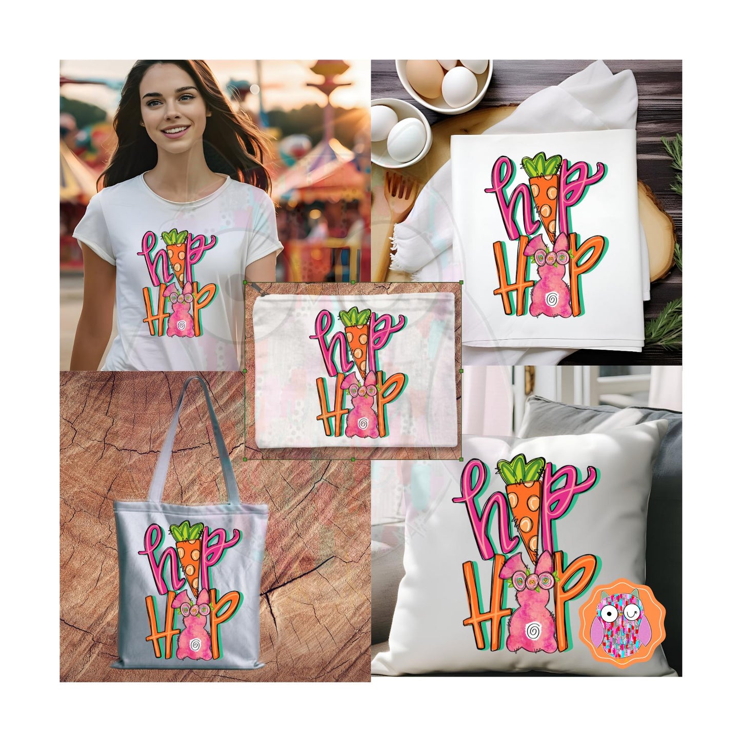 Hip Hop Easter Bunny Easter Kids and Adult T-Shirt | Easter Bunny Tee |Tote & Travel Bag| Tea Towel| Hand Made Pillow| Easter Gift|