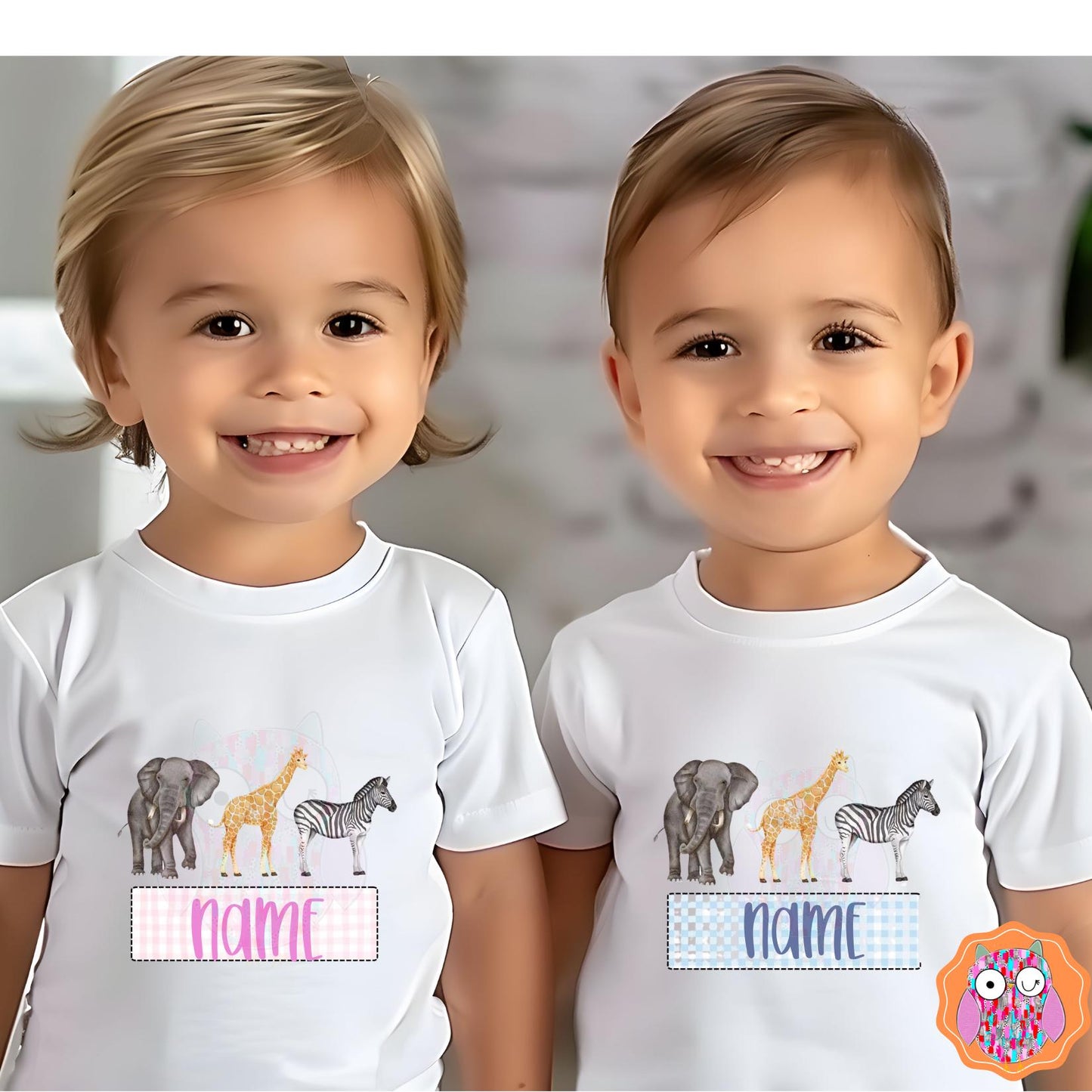 Kids Zoo Animal Name T-Shirt |Animal Tee |Tote & Travel Bag| Tea Towel| Hand Made Pillow|