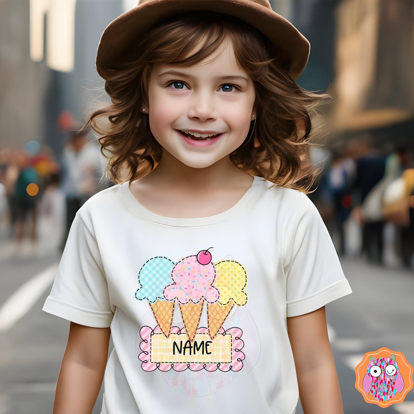 Ice Cream Cone  Name T-Shirt |Tee | Tote & Travel Bag| Tea Towel| Hand Made Pillow|