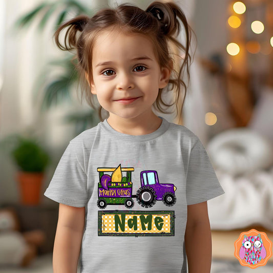 Mardi Gras Tractor and Float T-shirt | Mardi Grad Tote| Mardi Gras Tea Towel| Travel Bag| Louisiana Festival Gift| Mardi Gras