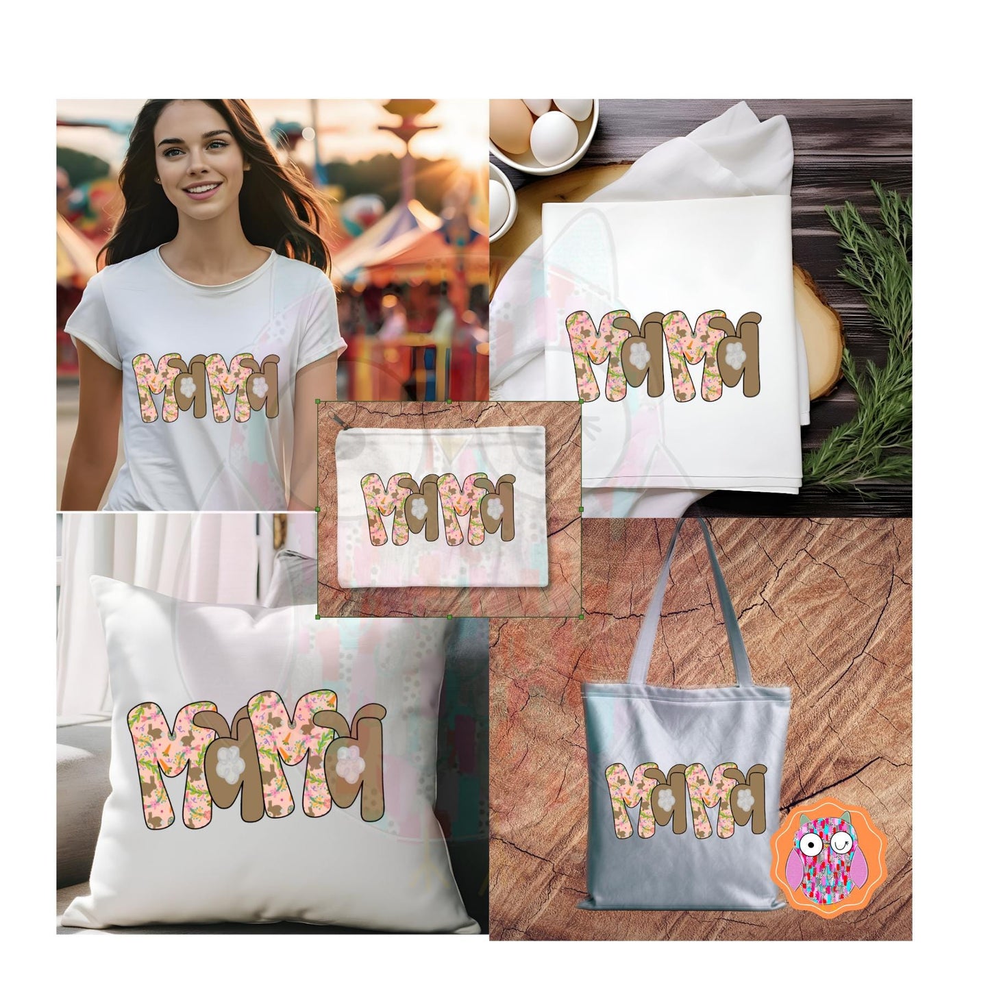 Mama Easter Adult T-Shirt | Carrot Tee |Tote & Travel Bag| Tea Towel| Pillow| Easter Gift|
