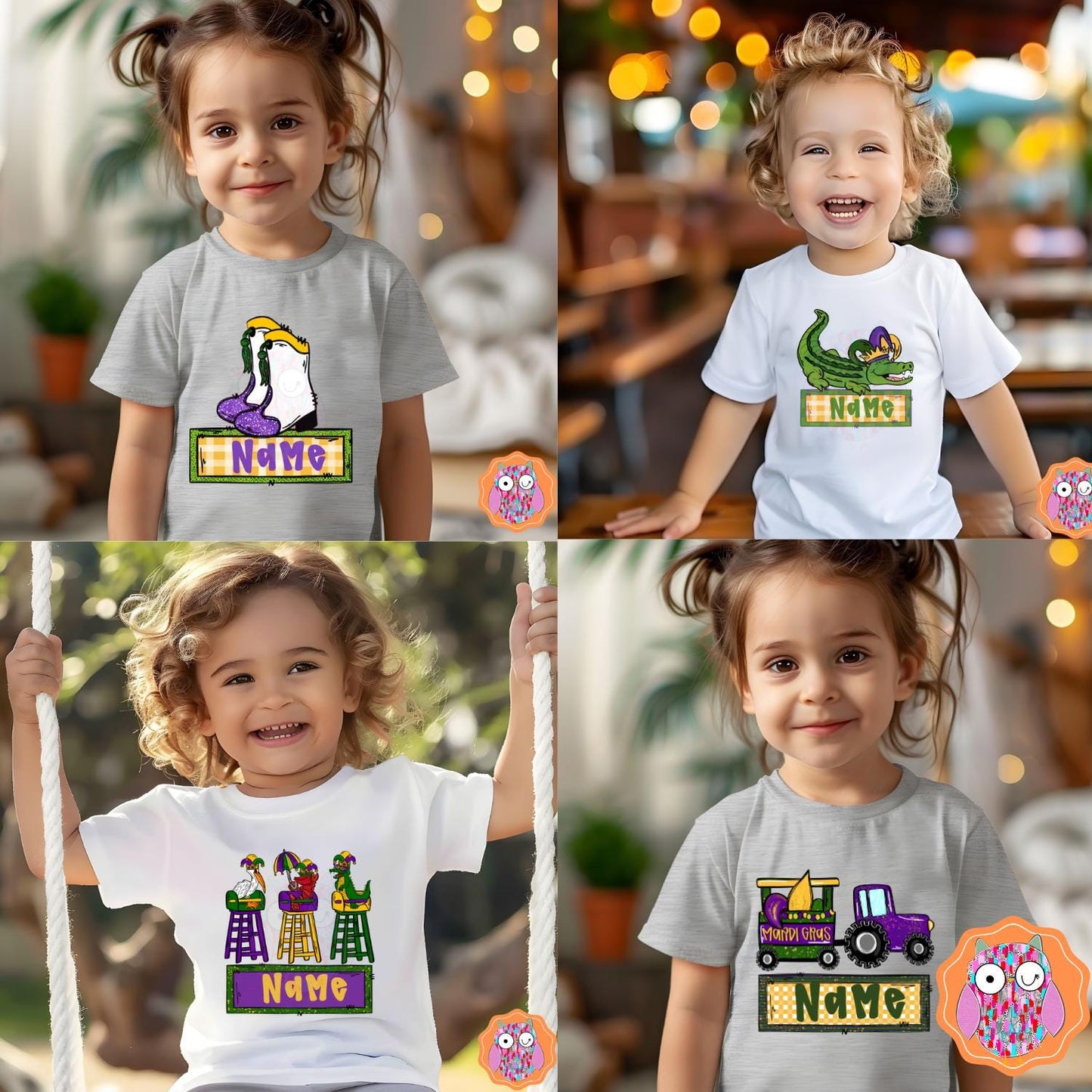 Mardi Gras Kids T-shirt | Mardi Grad Tote| Mardi Gras Tea Towel| Travel Bag| Louisiana Festival Gift| Mardi Gras