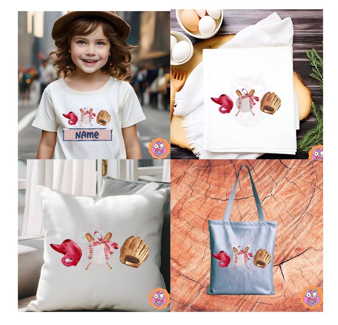 Kids Baseball Name T-Shirt |Baseball Tee |Baseball Tote & Travel Bag| BaseballTea Towel| Baseball Hand Made Pillow|