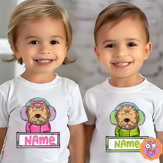 Kids Goldendoodle Dog Name T-Shirt |Tee |B Tote & Travel Bag| Tea Towel| Hand Made Pillow|