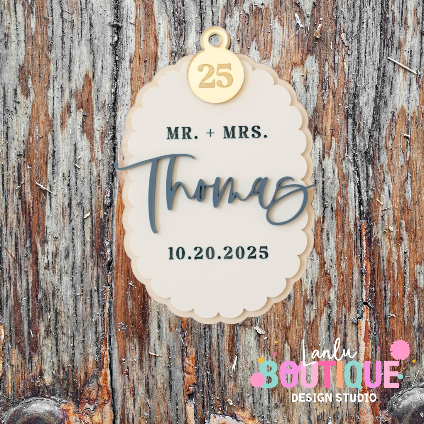 Mr. & Mrs. Wedding Ornament, Custom Name Date, Unique Anniversary Gift, Custom Tree Decoration