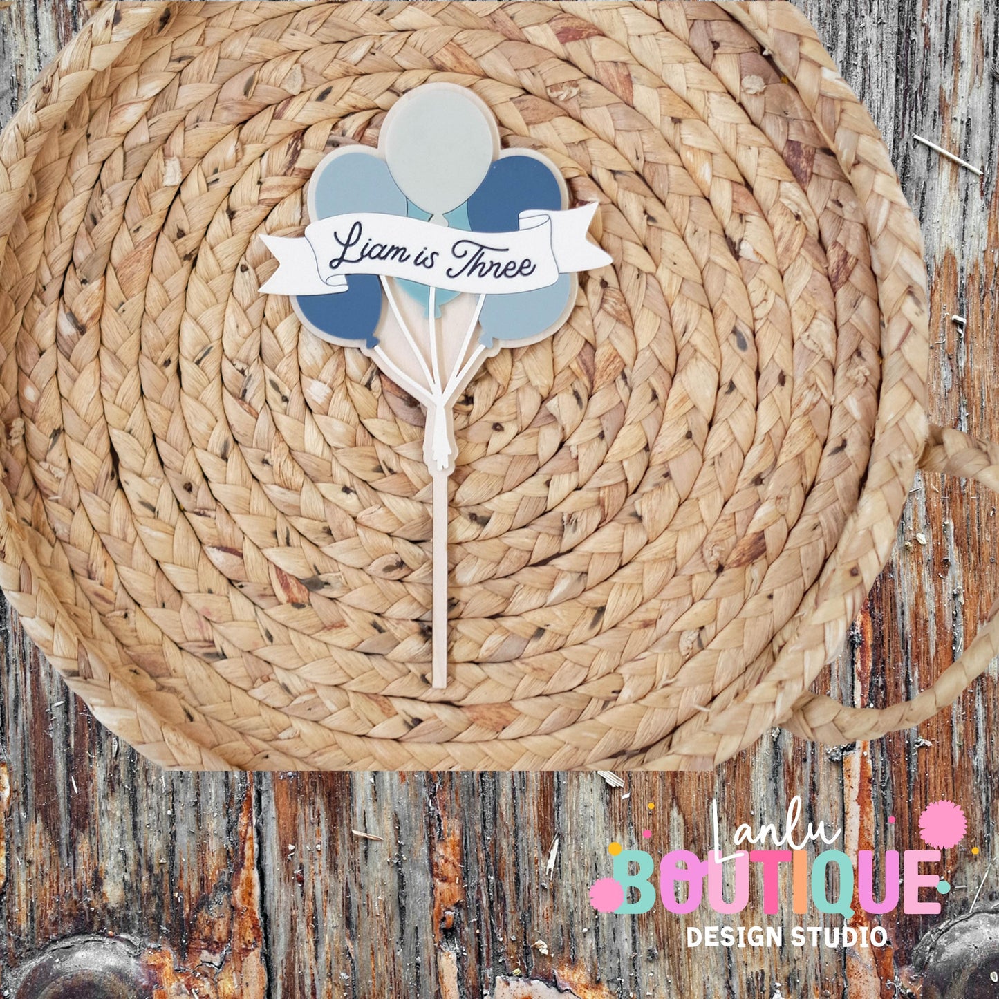 Balloon Cake Topper for Birthday Parties - Customizable with Name and Age
