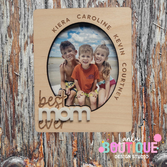 Best Mom Magnetic Photo Frame with Custom Names for Mother's Day Gift
