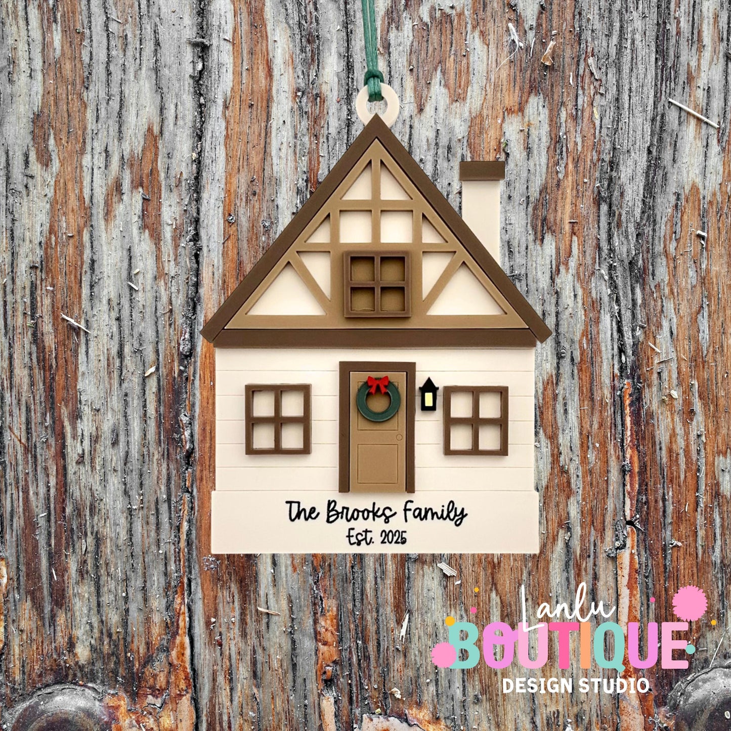 Christmas Tudor House Ornament | Custom Family Name & Established Year | Unique Holiday Decor