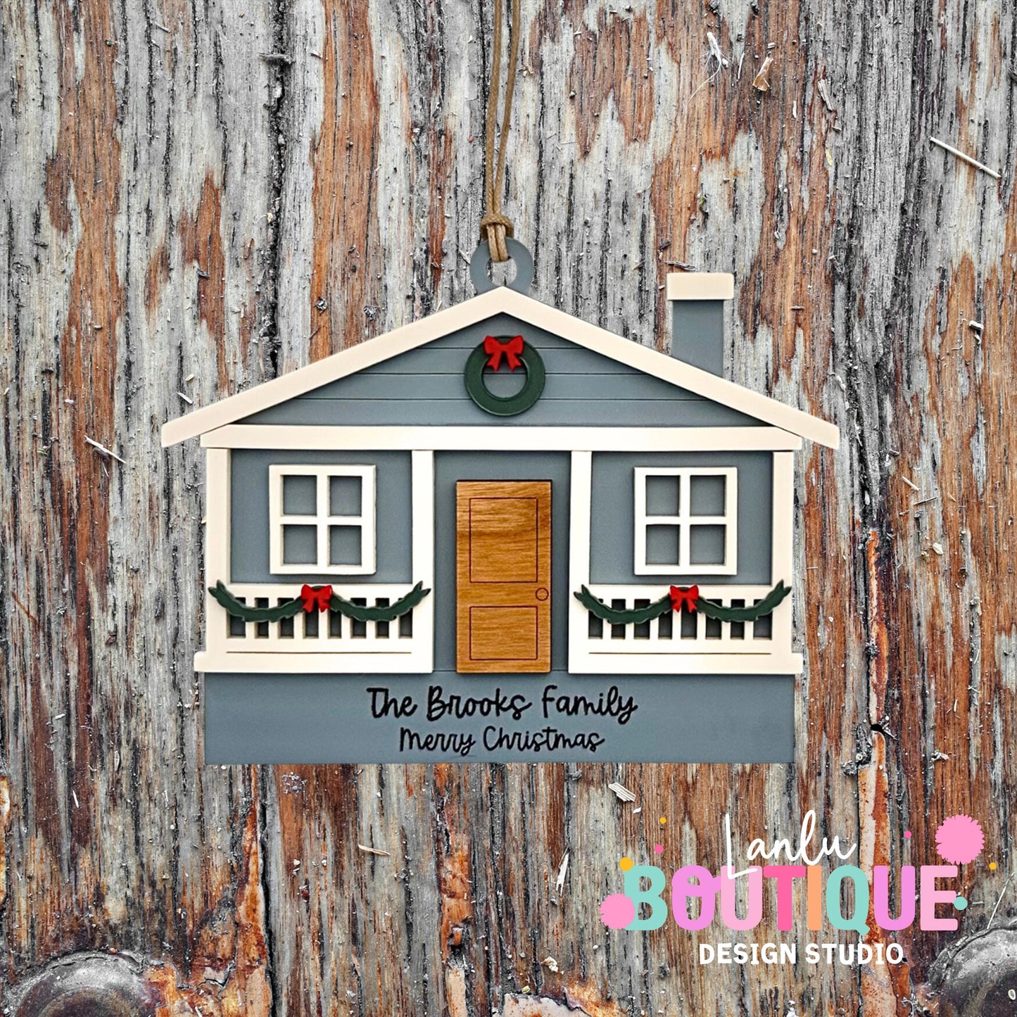 Ranch House Family Christmas Ornament - Custom Holiday Home Décor Gift
