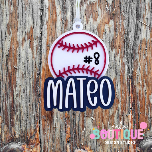 Baseball Ornament | Personalized Sports Gift | Perfect for Baseball Fans |  Custom Gift Tag | Unique Christmas Decor