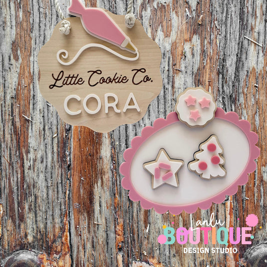 Little Cook Co Personalized Play Set - Custom Name Wooden Baking Toys for Kids