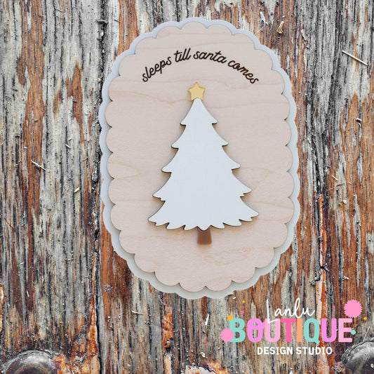 Sleeps Until Santa Christmas Countdown Calendar - Festive Holiday Decor for Kids and Families