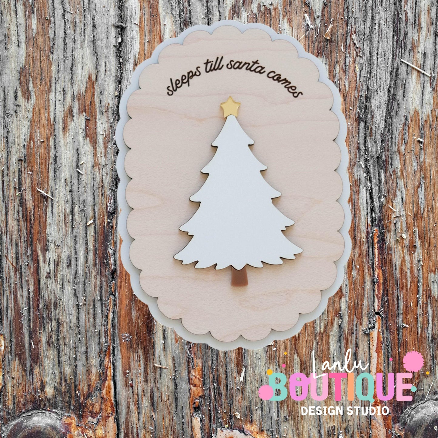 Sleeps Until Santa Christmas Countdown Calendar - Festive Holiday Decor for Kids and Families