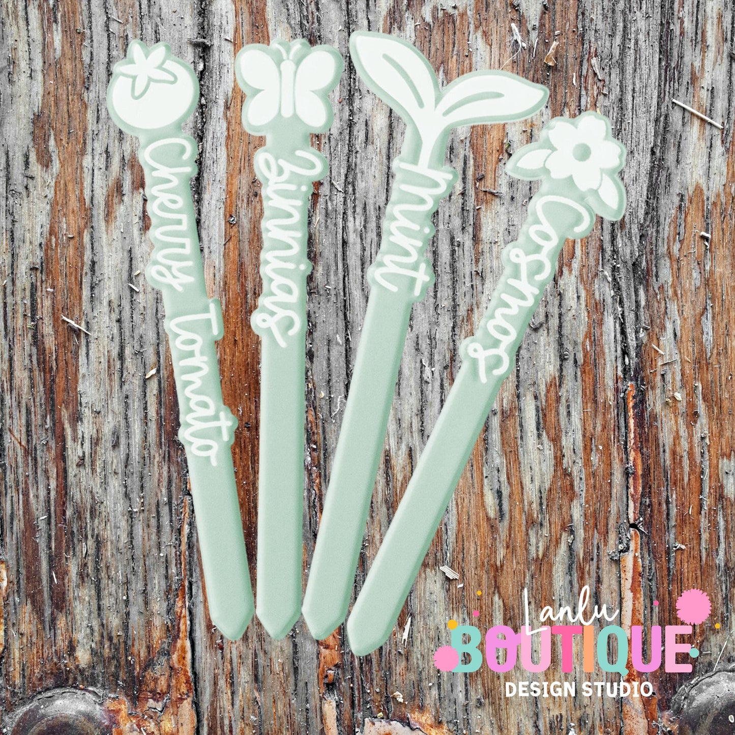 Elegant Garden Stake Set | Handmade Plant Markers | Herb & Flower Decor for Gardens