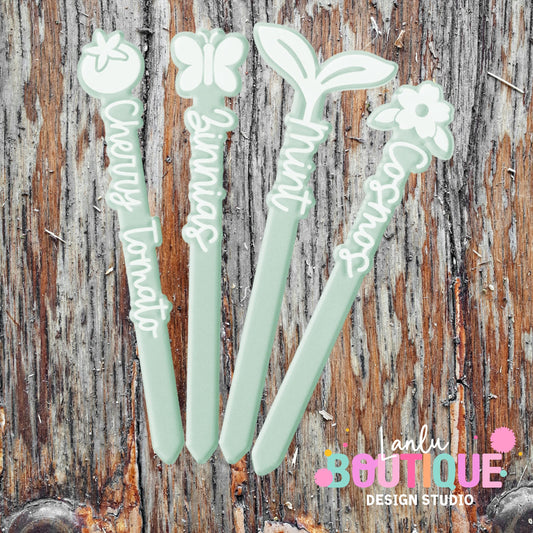 Elegant Garden Stake Set | Handmade Plant Markers | Herb & Flower Decor for Gardens