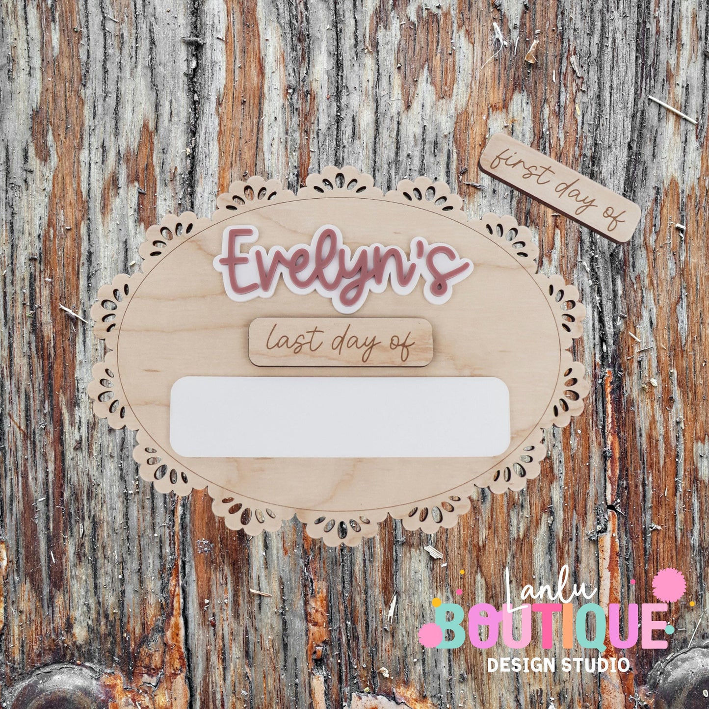 Scalloped First Day Last Day Magnet | School Year Photo Prop | Custom Wood Sign