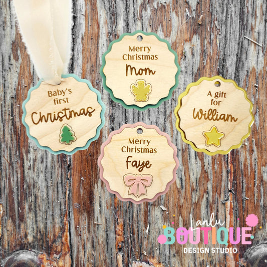 Christmas Tag Marker for Gifts - Custom Wooden Holiday Ornament Keepsake