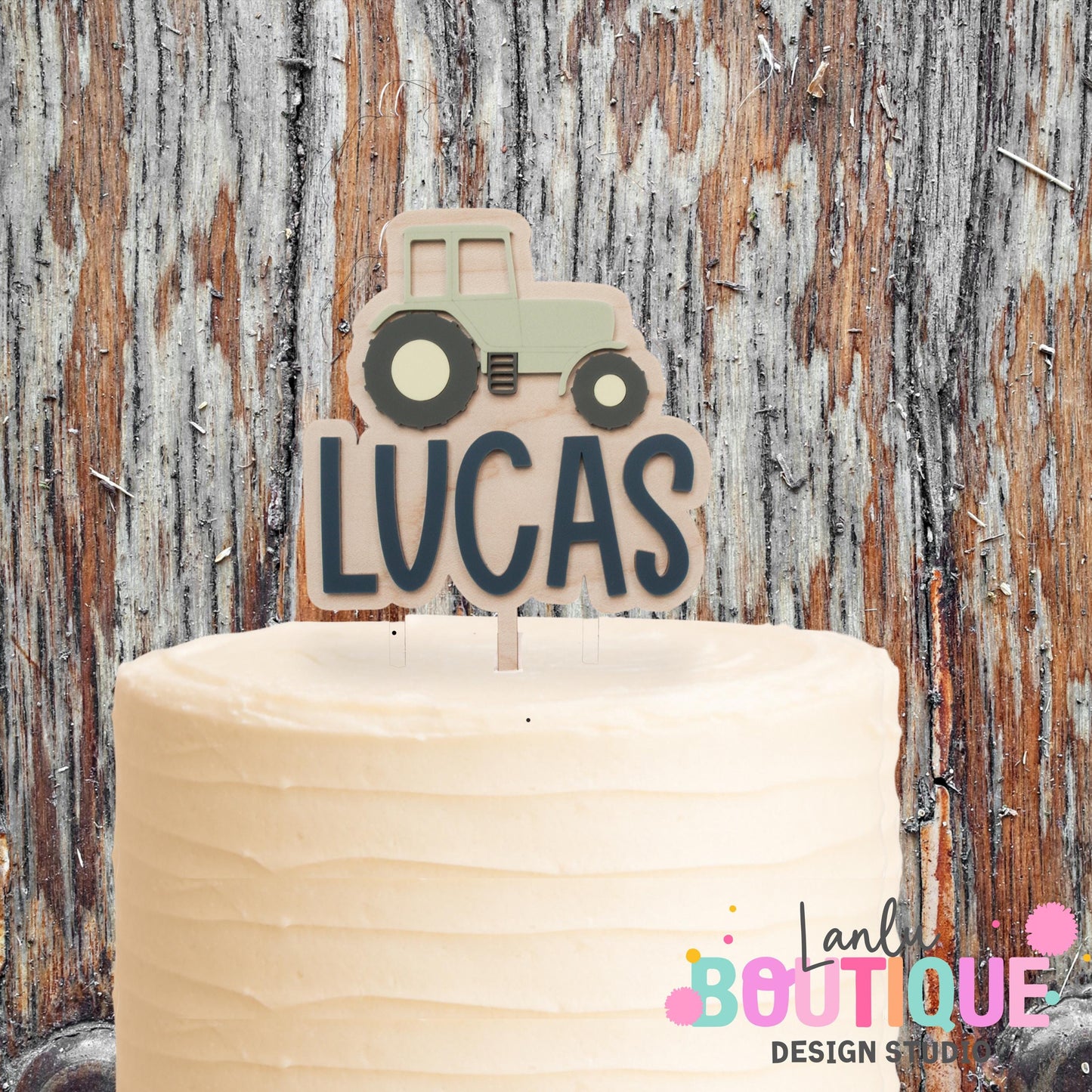 Tractor Cake Topper - Custom Farm Themed Birthday Decoration - Customizable Party Decor
